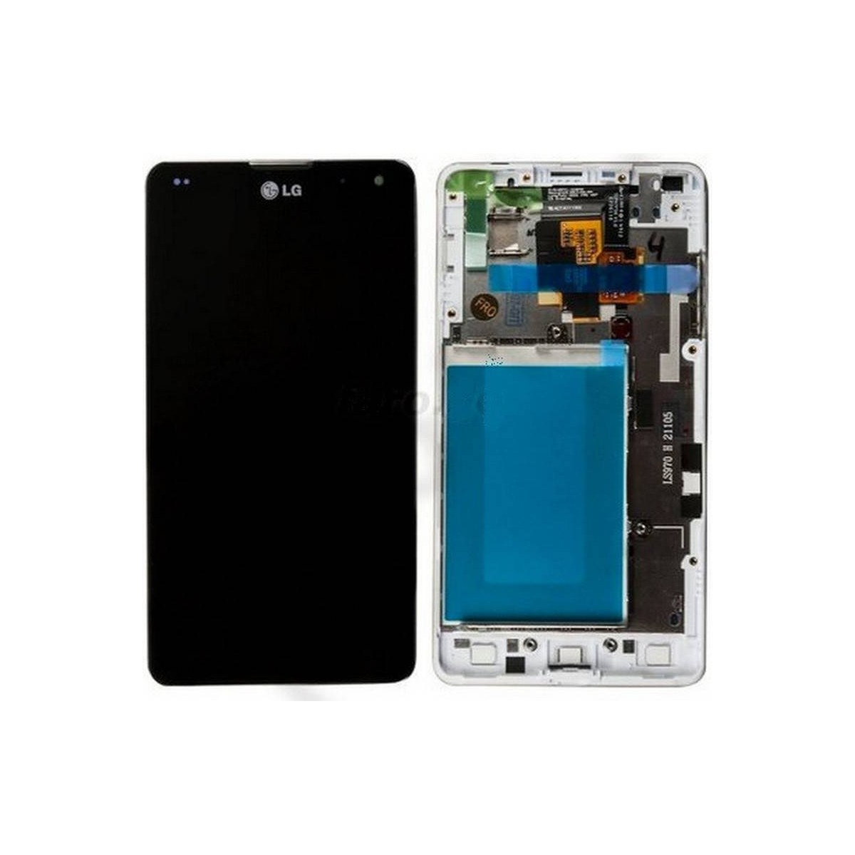 pantalla completa para lg optimus G e975 con marco color blanco