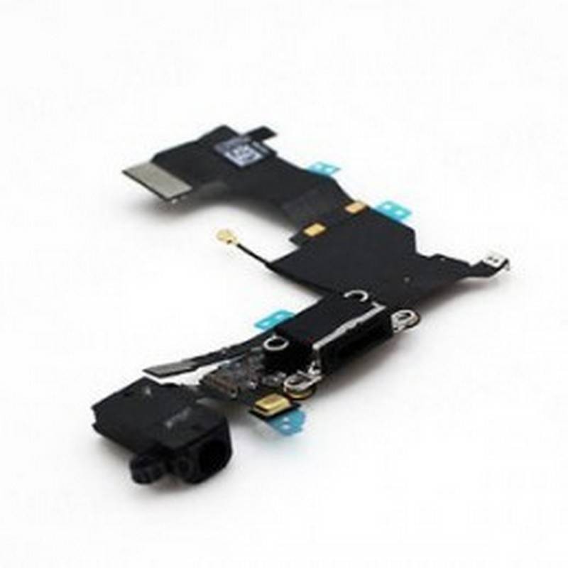Cable flex con Conector de carga Dock auricular microfono iPhone 5c Negro