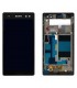 Pantalla completa Tactil lcd y marcoSony Xperia C3 D2502, D2533, M50W negra