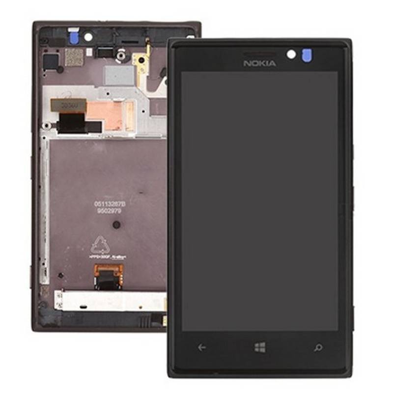 Pantalla Completa con Marco para Nokia Lumia 920 negra