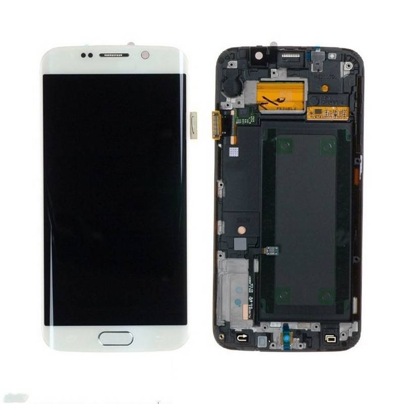 Ecrã Completa com marco Samsung Galaxy S6 EDGE G925F branco