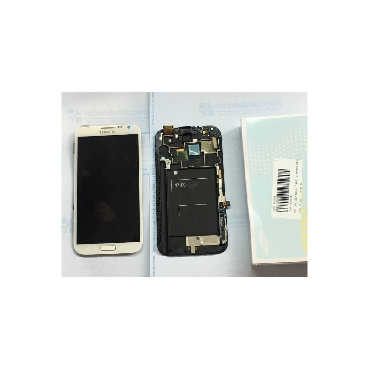 antalla Tactil + LCD Display Original para Samsung Note II  N7100 - Blanca / GH97-14112A