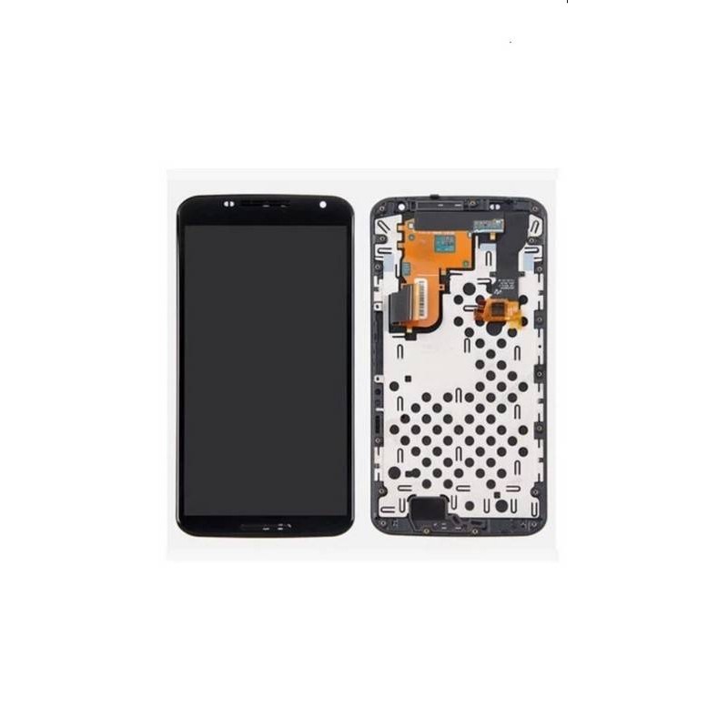 Pantalla Motorola Nexus 6 con carcasa frontal, marco en color negro, XT1100 negra