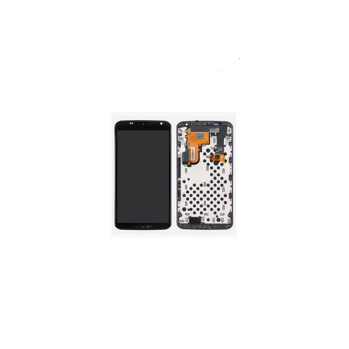 Pantalla Motorola Nexus 6 con carcasa frontal, marco en color negro, XT1100 negra