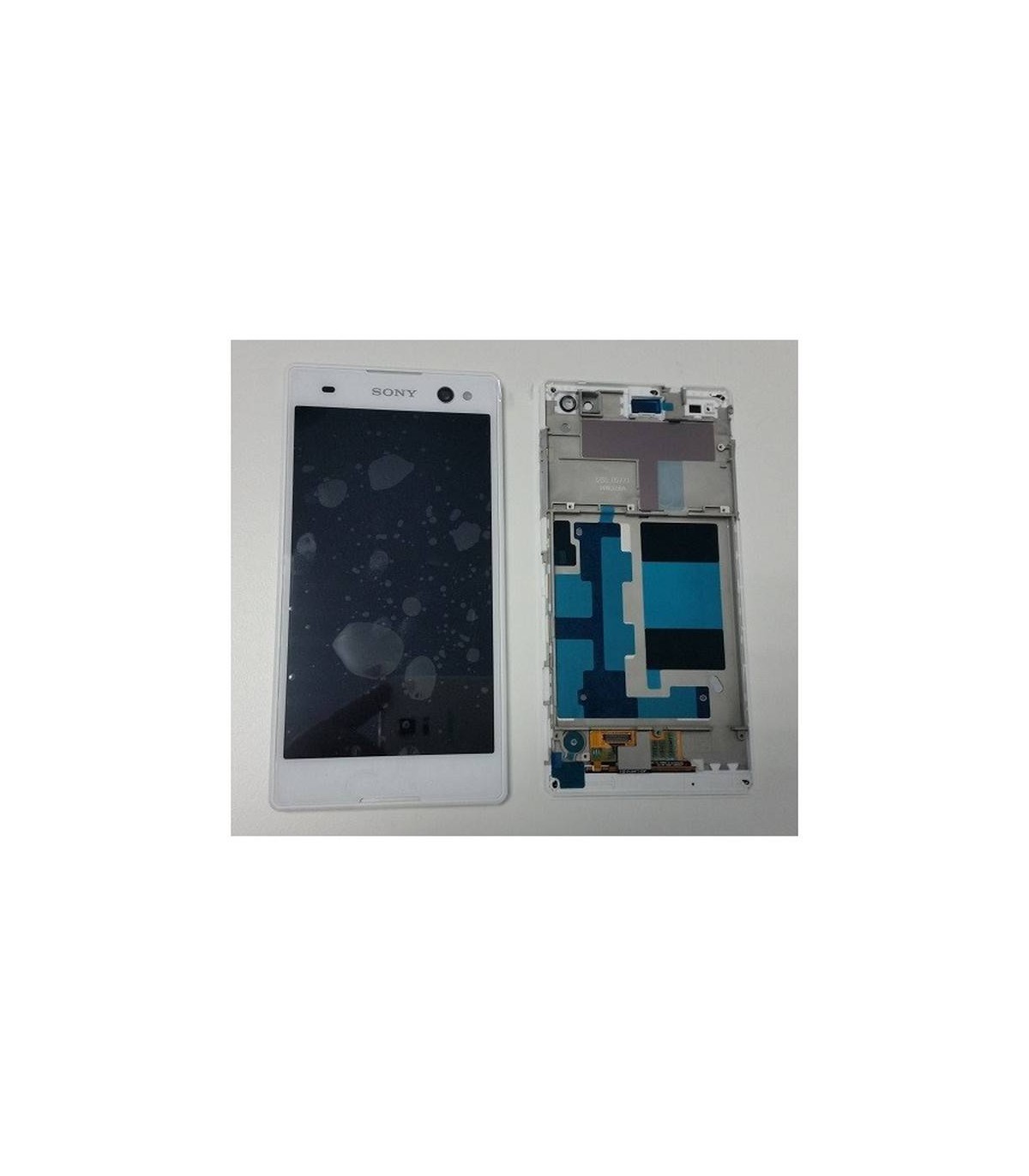 Pantalla completa Tactil  lcd y marcoSony Xperia C3 D2502, D2533, M50W blanca 
