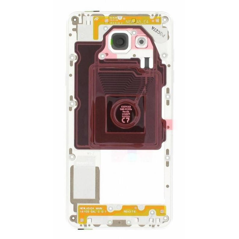 Carcasa central para Samsung Galaxy A5 2016, A510F Blanca