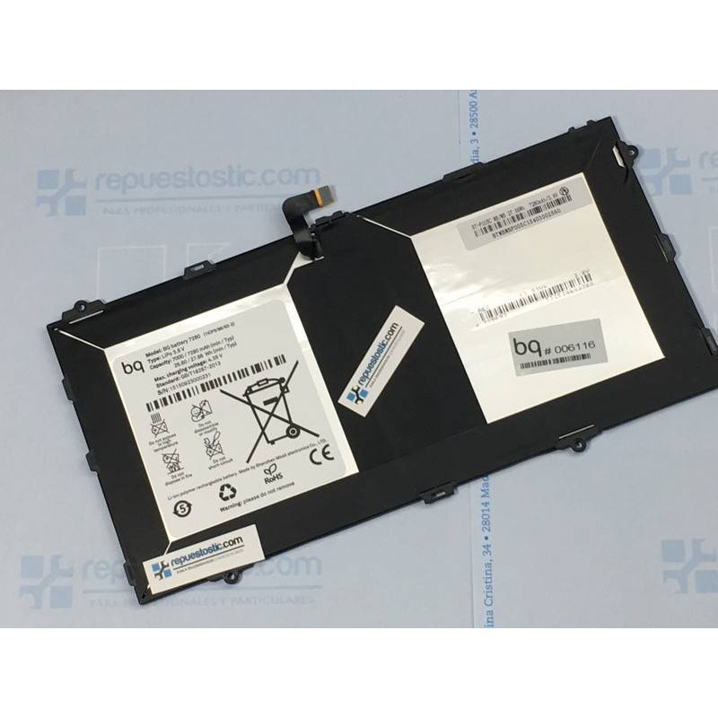 Batería original de 7280 mAh para Bq Aquaris M10 HD y Aquaris M10FHD