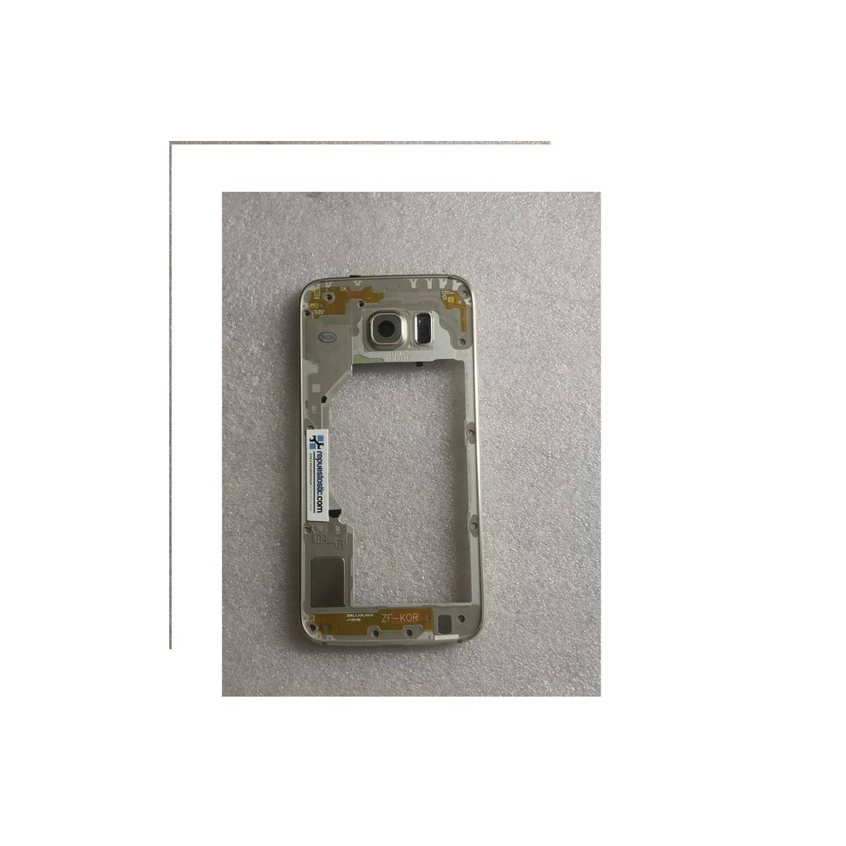 Carcasa Intermedia con Lente Y Buzzer para Samsung Galaxy S6 SM-G920 - Dorada (Remanufacturado )