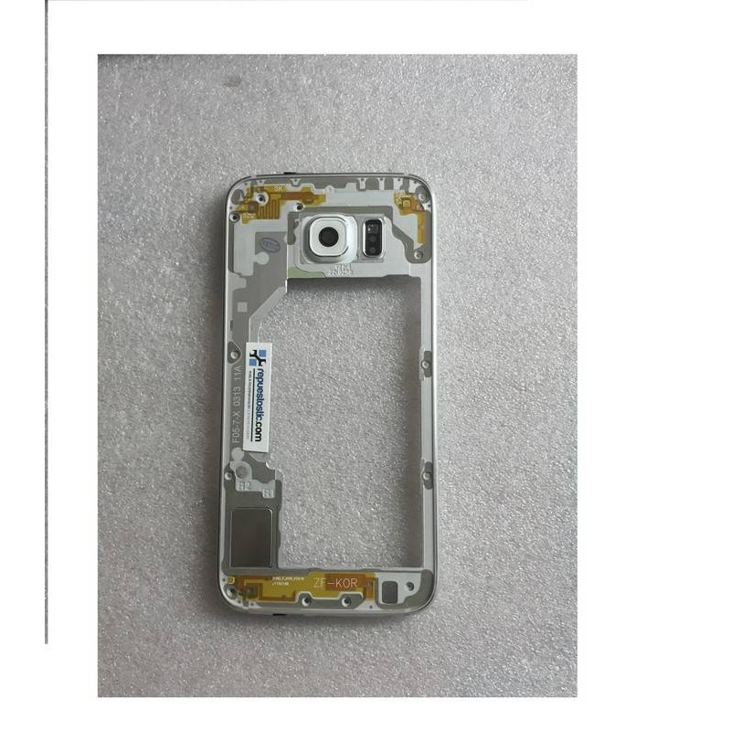 Carcaça Intermedia com Lente Y Buzzer para Samsung Galaxy S6 SM-G920 - Branca (Remanufacturado )