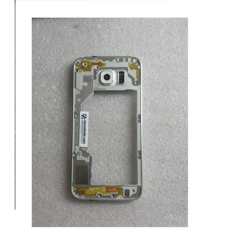 Carcasa Intermedia con Lente Y Buzzer para Samsung Galaxy S6 SM-G920 - Blanca (Remanufacturado )