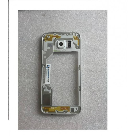 Carcasa Intermedia con Lente Y Buzzer para Samsung Galaxy S6 SM-G920 - Blanca (Remanufacturado )