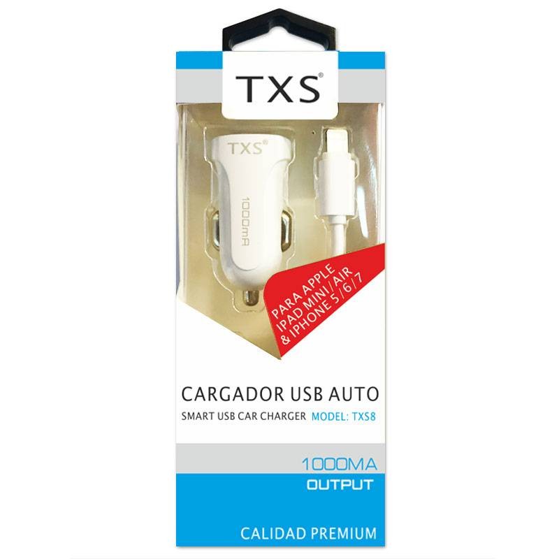 Cargador TXS coche USB lightning para Iphone/Ipad