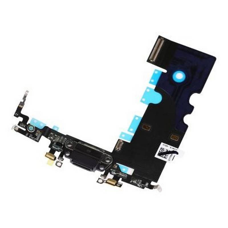 flex con conector de carga, micrófono para iPhone 8 Negro
