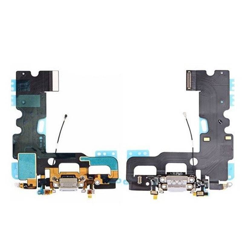 Flex con conector de Carga, Datos, Antena y Microfono para iPhone 7 - Blanco