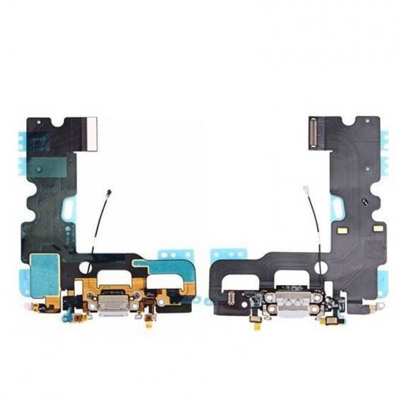Flex con conector de Carga, Datos, Antena y Microfono para iPhone 7 - Blanco