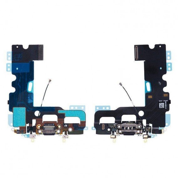 Flex con conector de Carga, Datos, Antena y Microfono para iPhone 7 - Negro