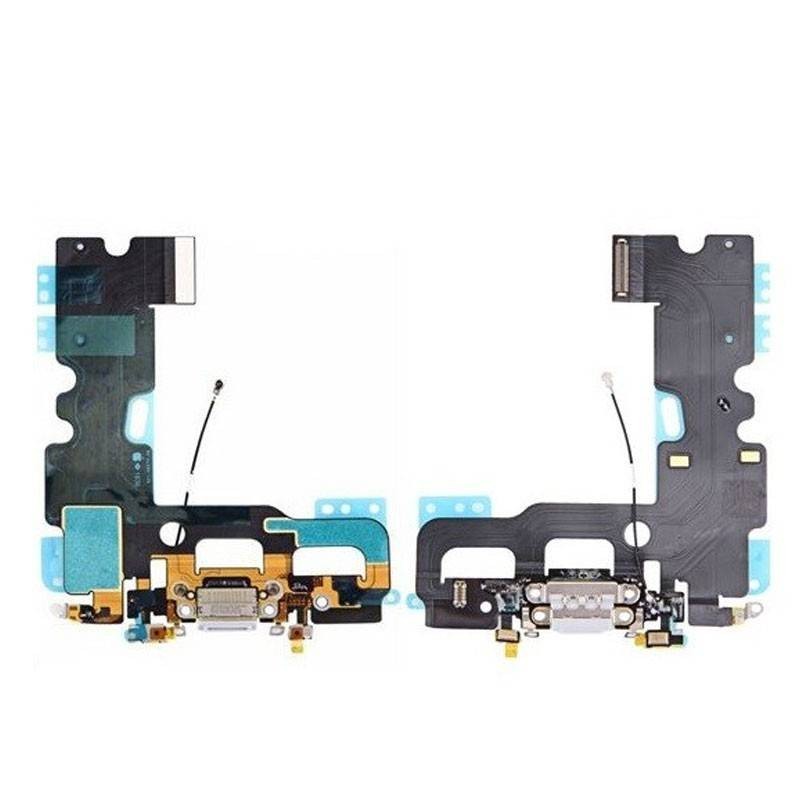 Flex con conector de Carga, Datos, Antena y Microfono para iPhone 7 - Gris