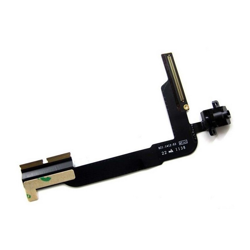 Cabo flex com conetor de fone de ouvidoes Jack preto para Apple iPad 3, Wifi + 4G