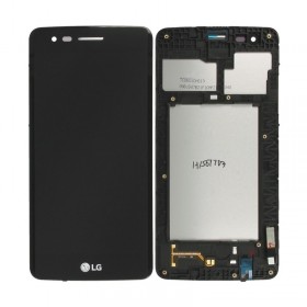 Pantalla completa (LCD/display + digitalizador/táctil) con marco para LG K8 2017, negra
