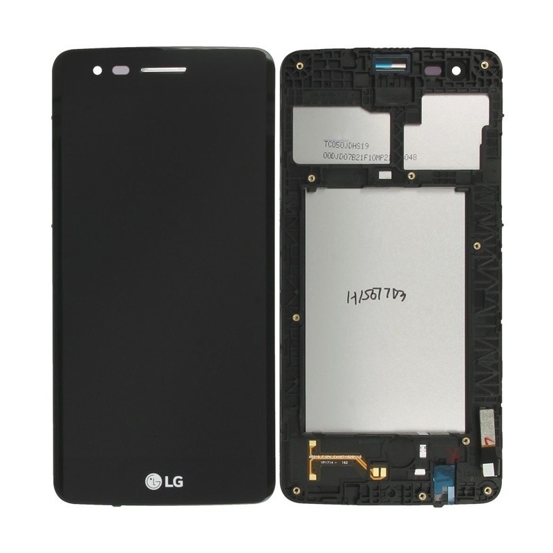 Pantalla completa (LCD/display + digitalizador/táctil) con marco para LG K8 2017, negra