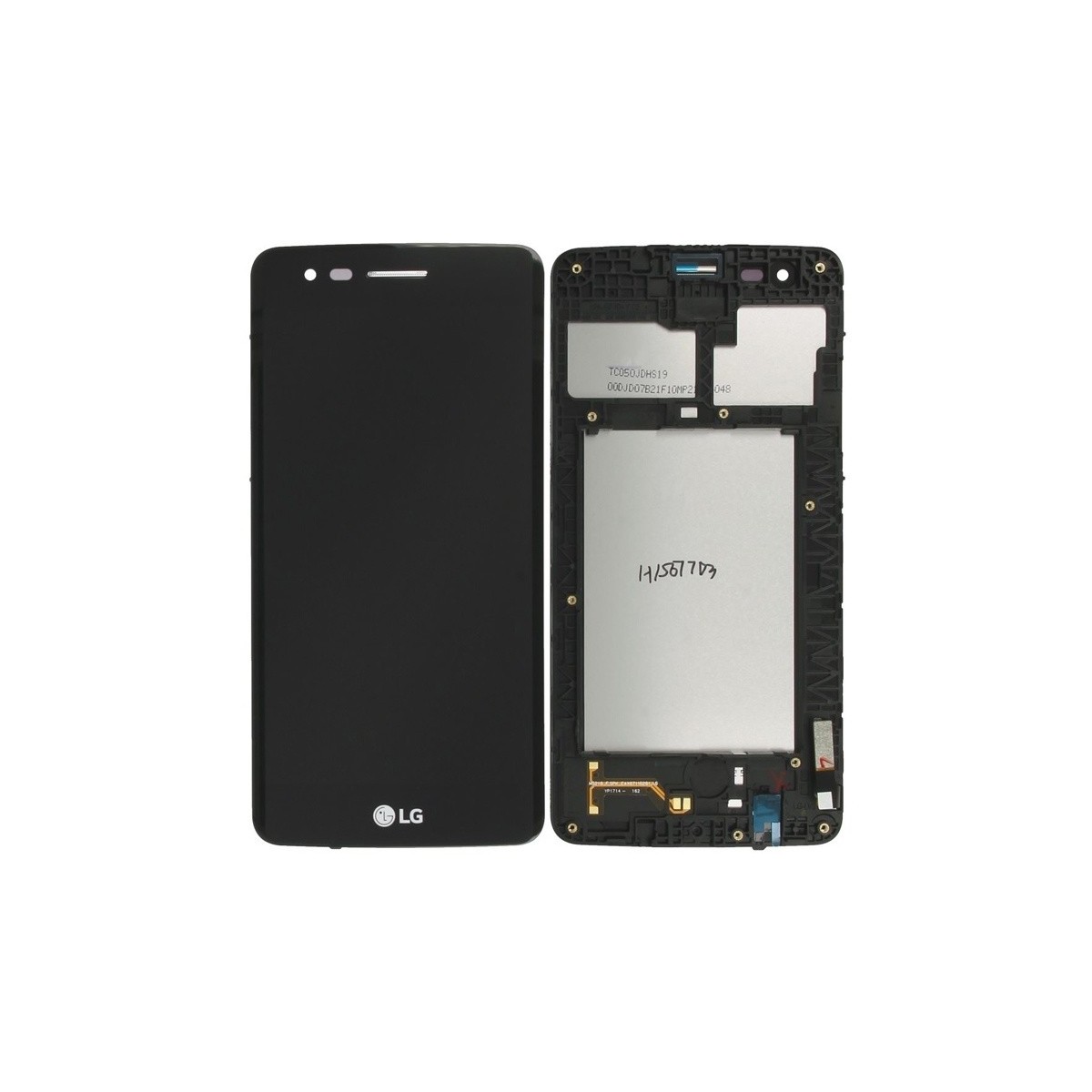 Pantalla completa (LCD/display + digitalizador/táctil) con marco para LG K8 2017, negra