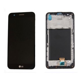 Pantalla completa (LCD/display + digitalizador/táctil) con marco para LG K10 2017, M250, negra