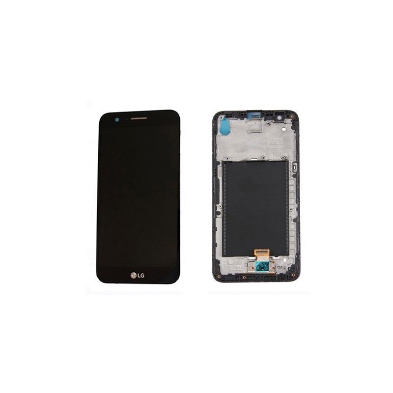 Pantalla completa (LCD/display + digitalizador/táctil) con marco para LG K10 2017, M250, negra