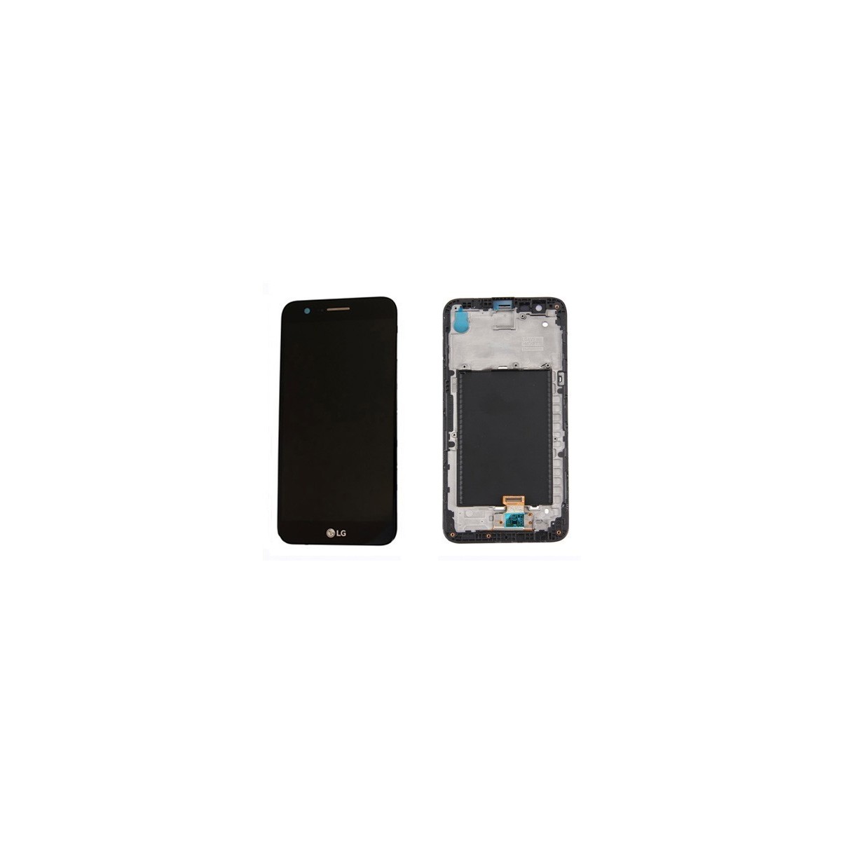 Pantalla completa (LCD/display + digitalizador/táctil) con marco para LG K10 2017, M250, negra
