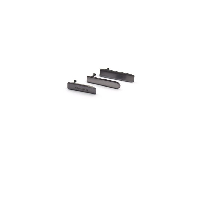 set de 3 Tapa Lateral para Sony Xperia Z1 Compact en negro
