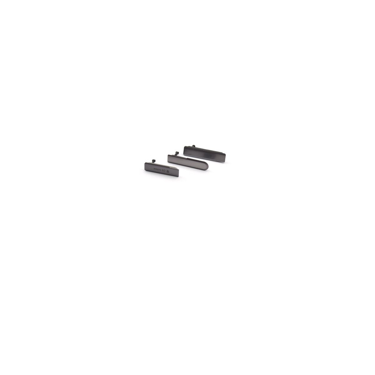 set de 3 Tapa Lateral para Sony Xperia Z1 Compact en negro