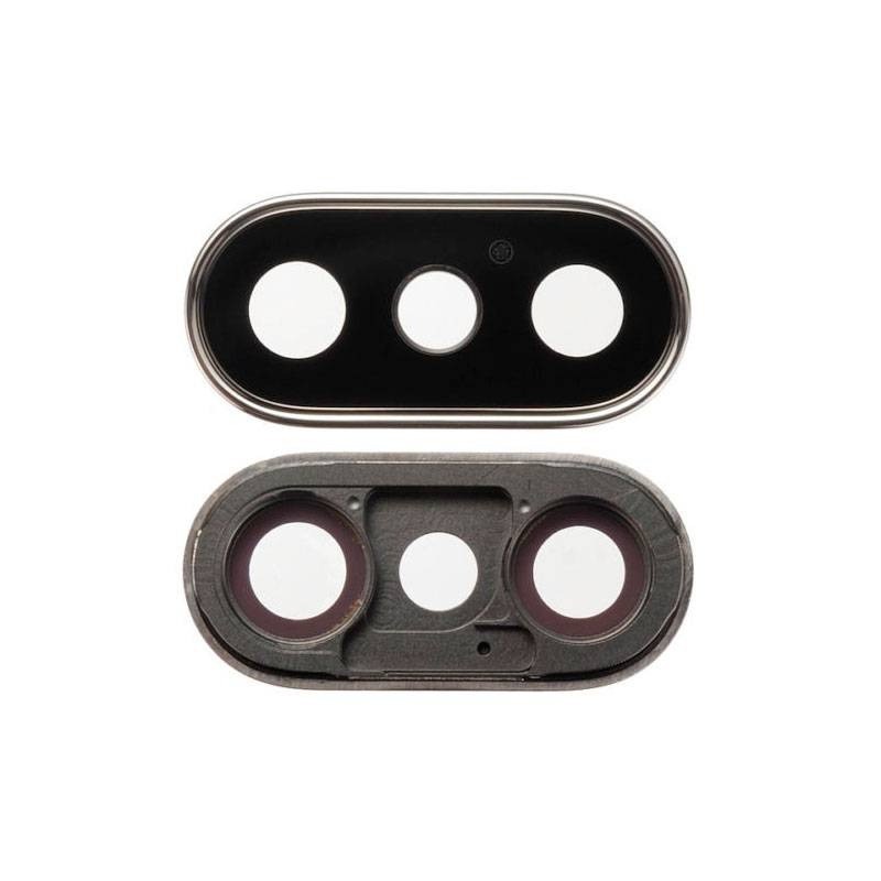 Lente de cámara trasera con marco plateado para iPhone X