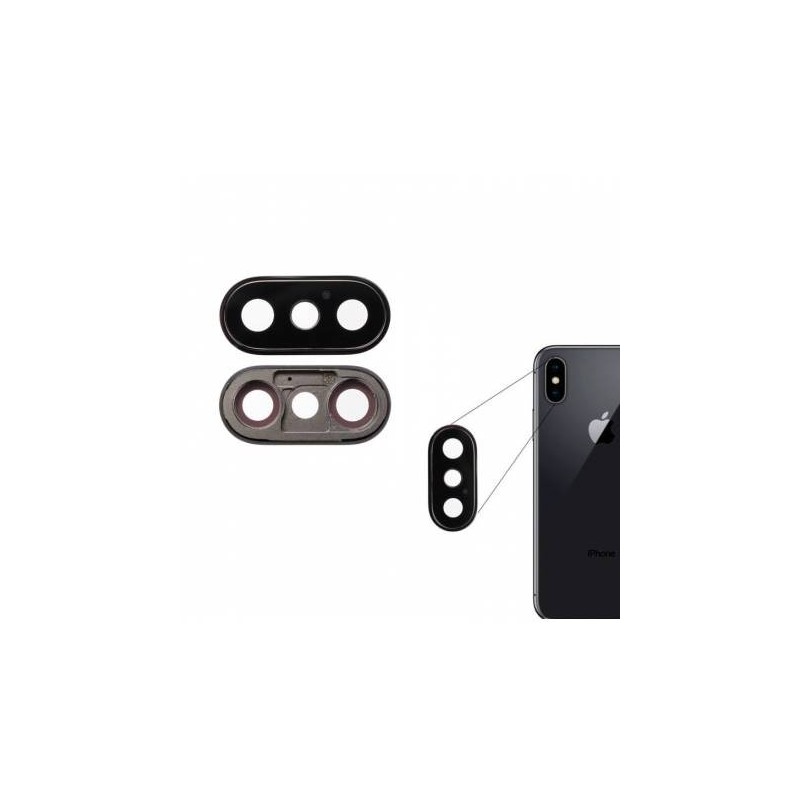 Lente de cámara trasera con marco negro para iPhone X