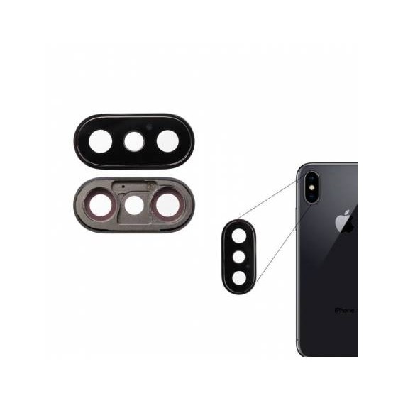 Lente de cámara trasera con marco negro para iPhone X