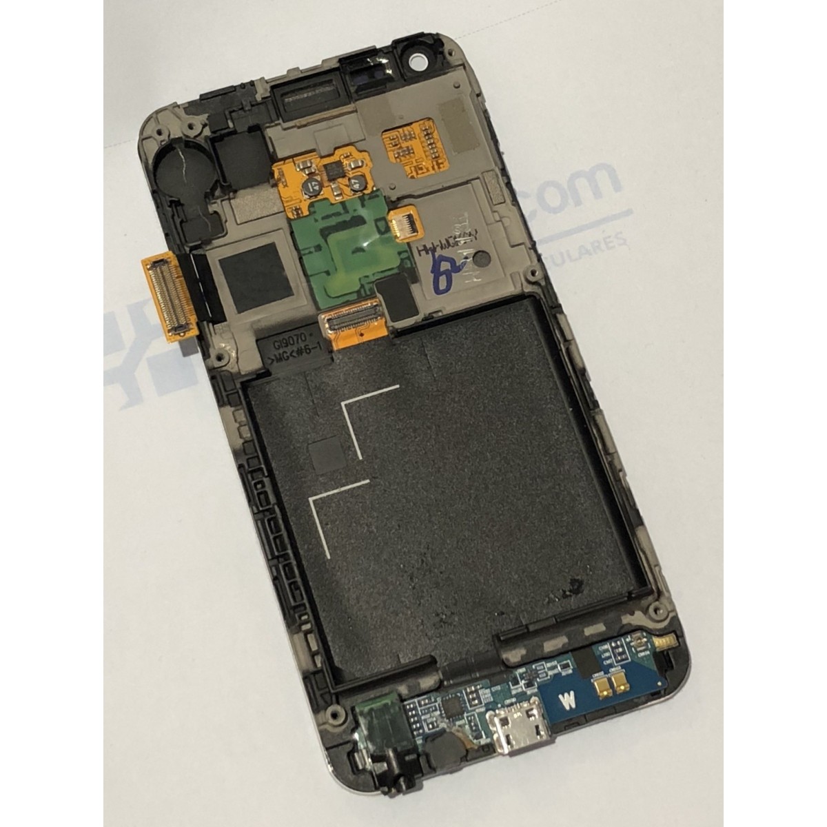 Pantalla completa con marco para Samsung Galaxy S Advance I9070 Blanca