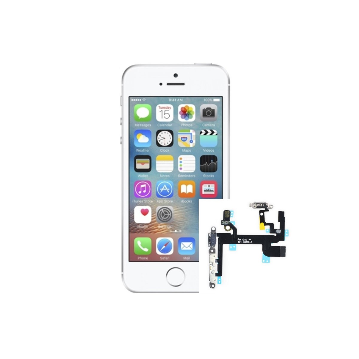 sustituion boton de enendido iphone 5 5s 5c