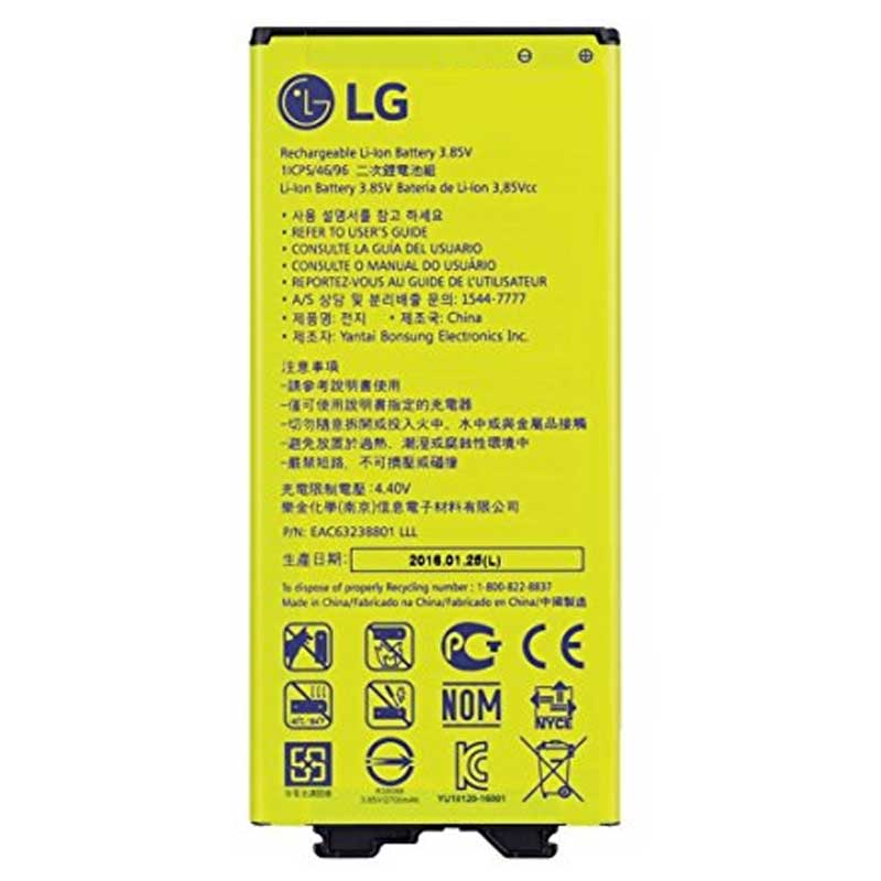 Batería BL-42D1F para LG G5, H850 - CAPACIDAD 2800 mAh / VOLTAJE 3.85 V / POTENCIA 10.8 Wh / TIPO Li-on