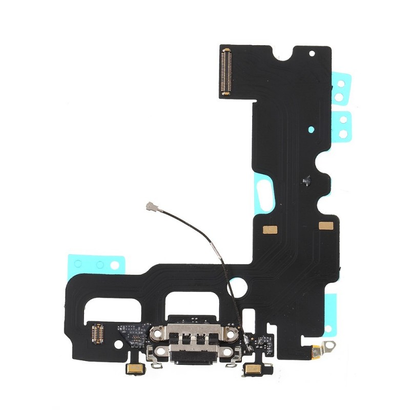 Flex con conector de Carga, Datos, Antena y Microfono para iPhone 7 - Negro