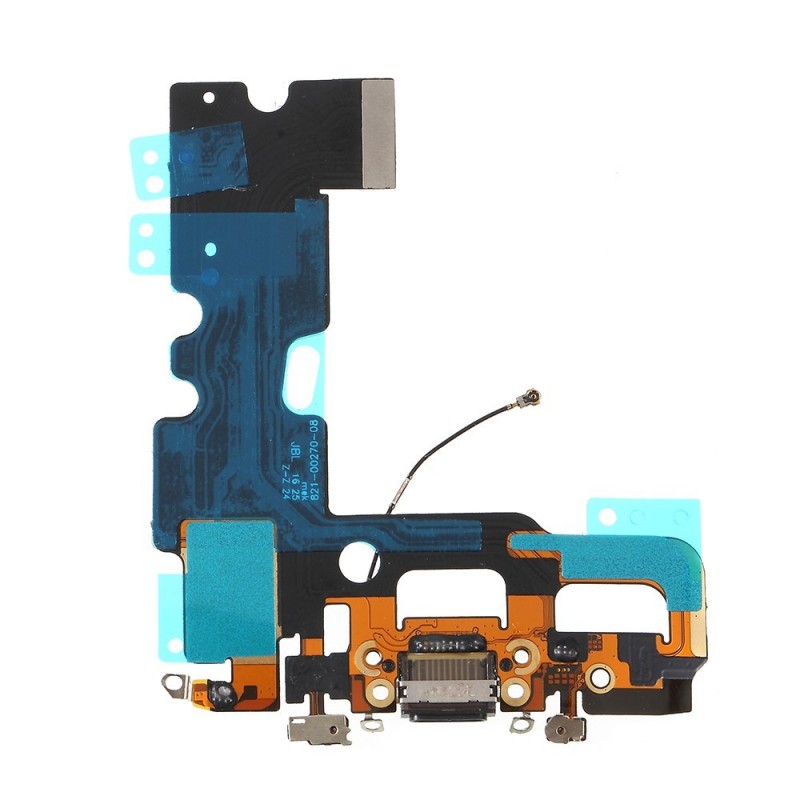 Flex com conetor de Carrega, Datos, Antena e Microfono para iPhone 7 - Preto