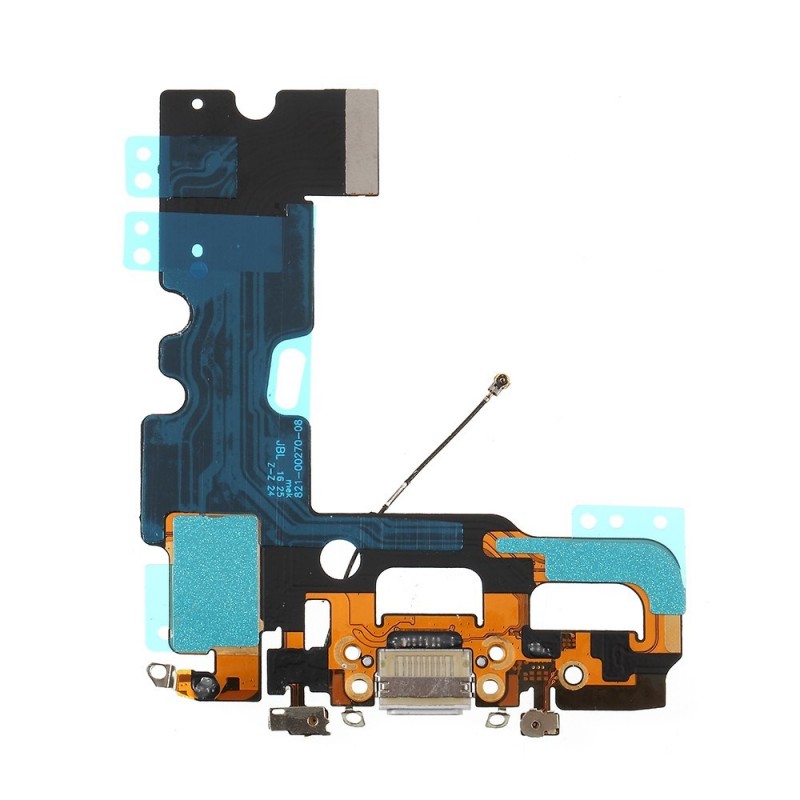 Flex com conetor de Carrega, Datos, Antena e Microfono para iPhone 7 - Gris