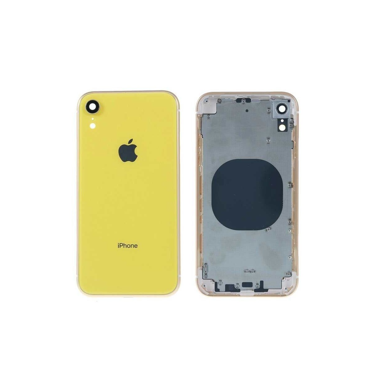 Chasis intermedio con tapa bateria iPhone Xr Amarillo