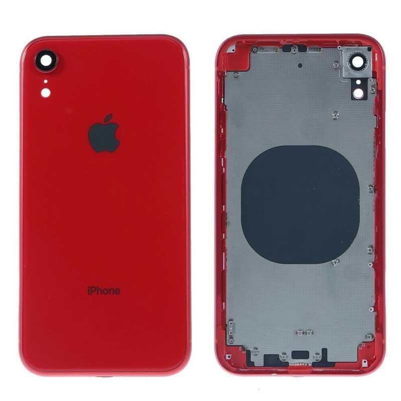 Chasis intermedio con tapa bateria iPhone Xr Rojo