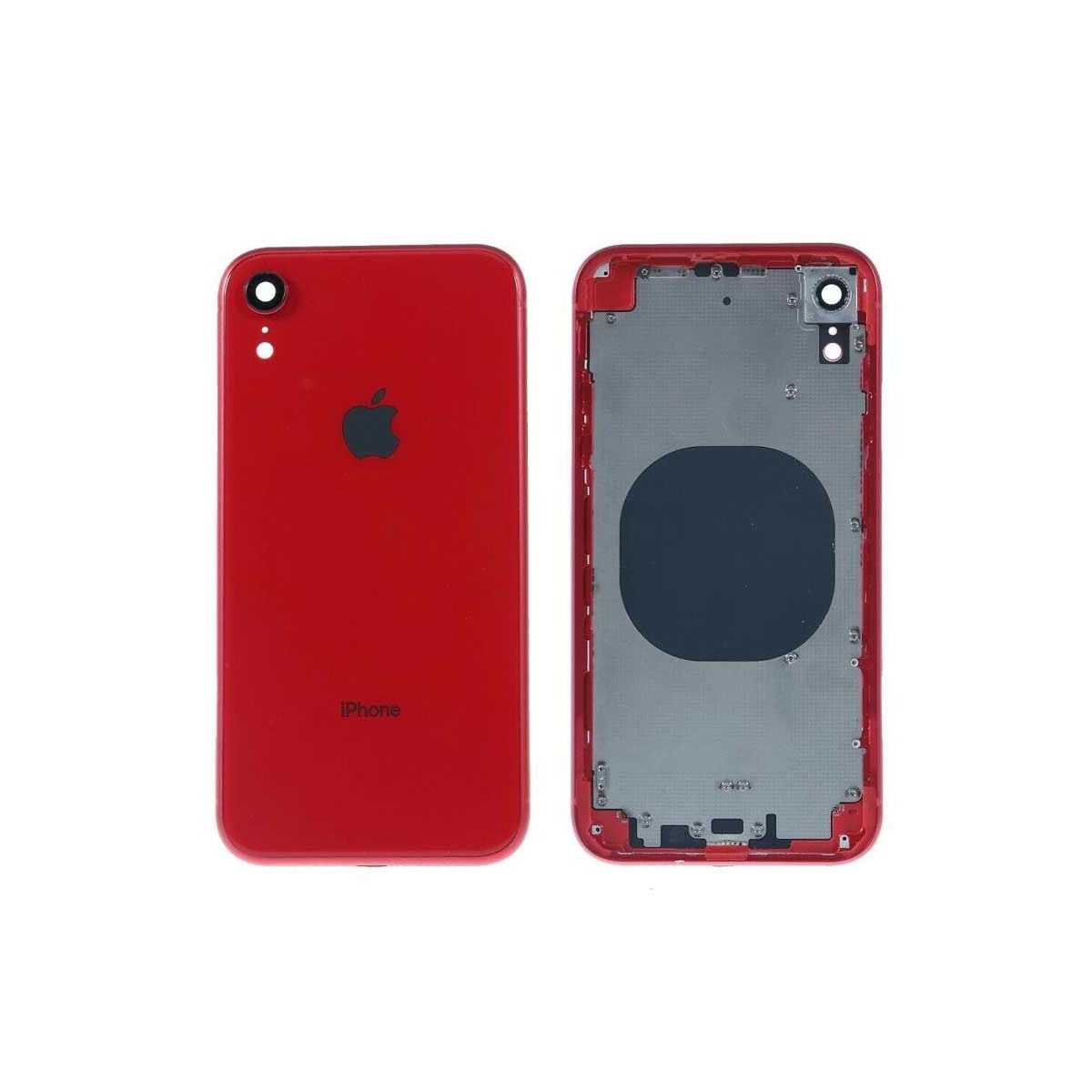 Chasis intermedio con tapa bateria iPhone Xr Rojo