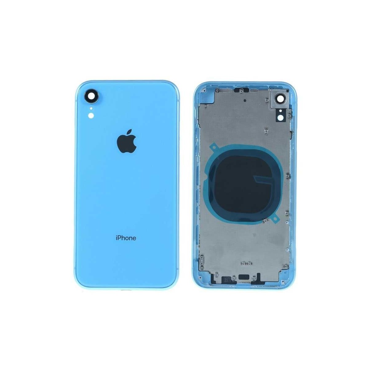 Chasis intermedio con tapa bateria iPhone Xr Azul