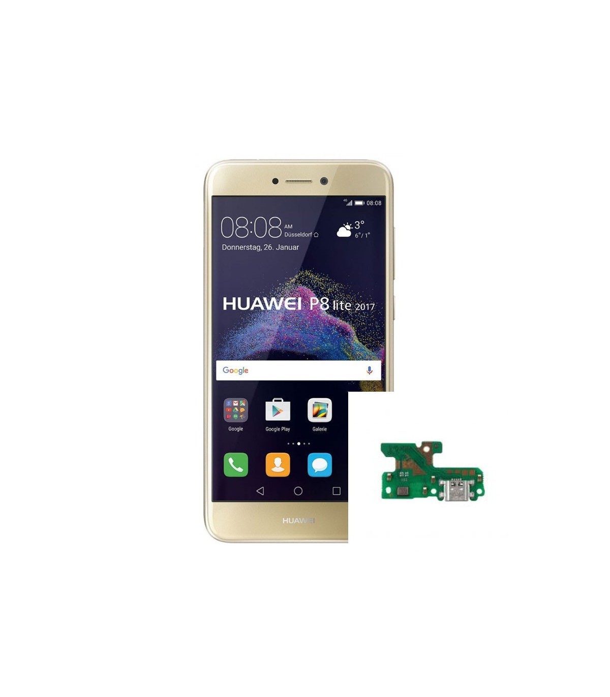 Reparacion Conector de carga Huawei P8 lite 2017