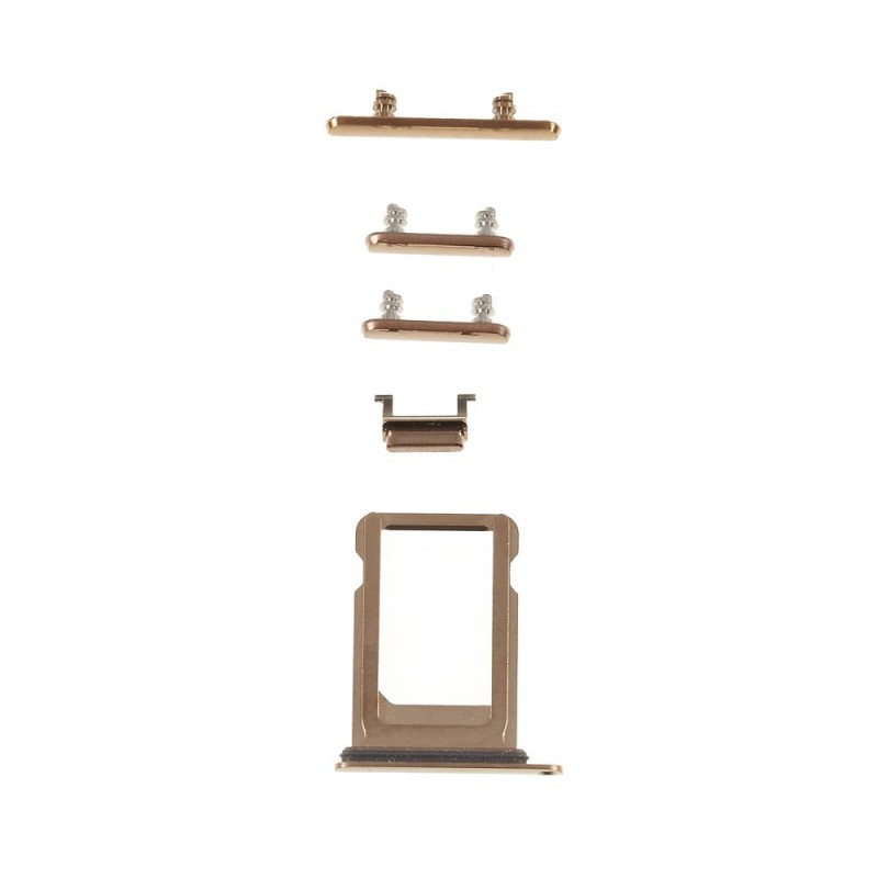 Set botones laterales iPhone Xs Oro