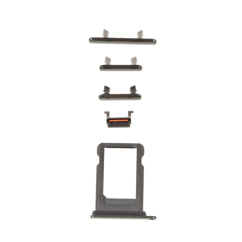 Set botones laterales iPhone Xs Negro