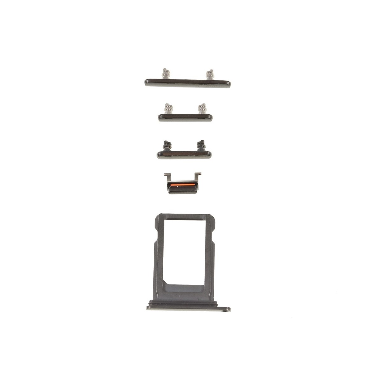 Set botones laterales iPhone Xs Negro
