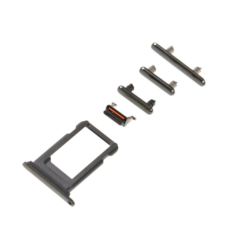 Set botones laterales iPhone Xs Negro