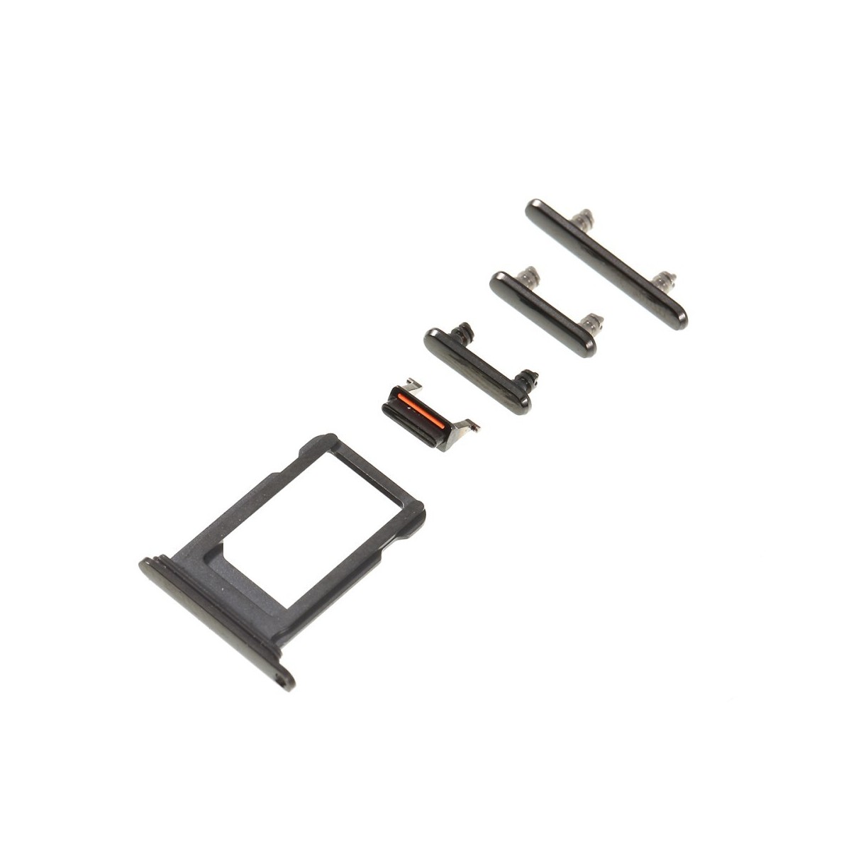 Set botones laterales iPhone Xs Negro