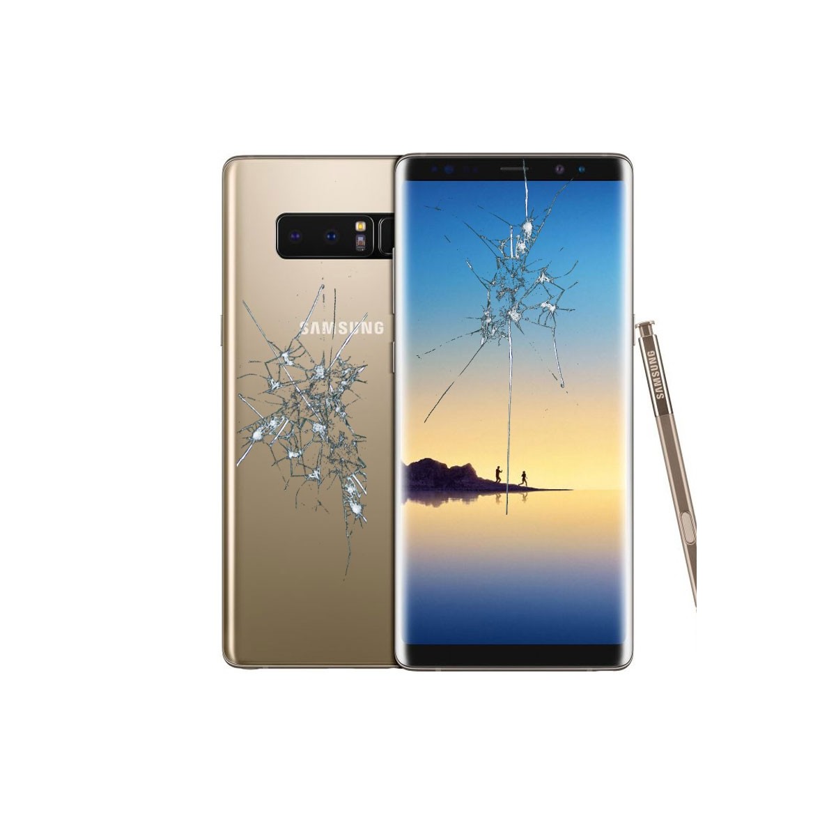 Reparacion pantalla (cristal) + tapa trasera Samsung Note 8 N950F